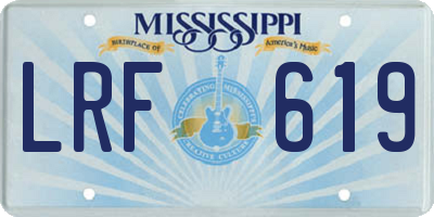 MS license plate LRF619