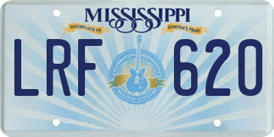 MS license plate LRF620