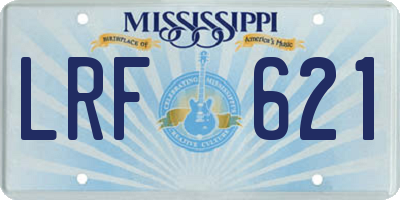 MS license plate LRF621