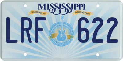 MS license plate LRF622