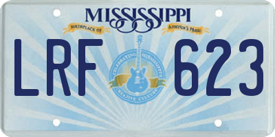 MS license plate LRF623