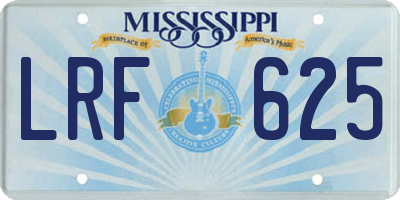 MS license plate LRF625