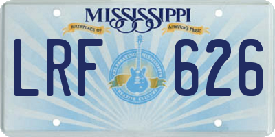 MS license plate LRF626