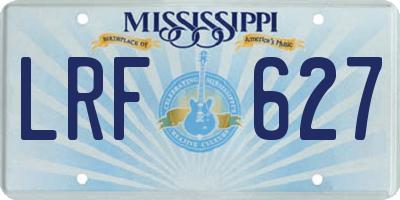 MS license plate LRF627