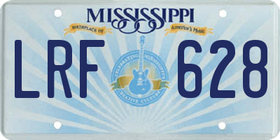 MS license plate LRF628