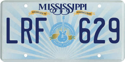 MS license plate LRF629