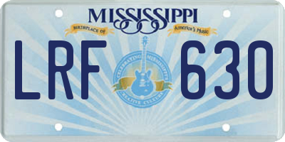 MS license plate LRF630
