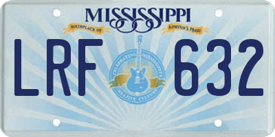 MS license plate LRF632