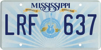 MS license plate LRF637