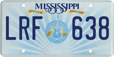 MS license plate LRF638