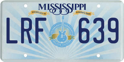 MS license plate LRF639