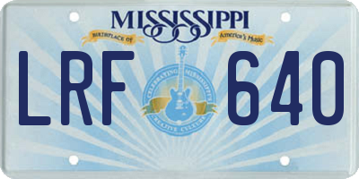 MS license plate LRF640