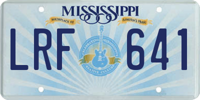 MS license plate LRF641