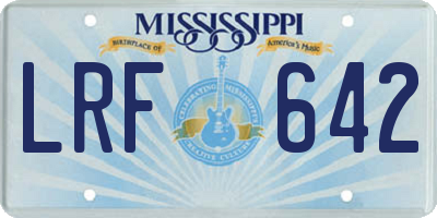 MS license plate LRF642