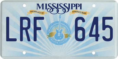 MS license plate LRF645
