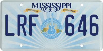 MS license plate LRF646