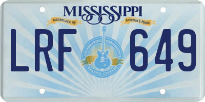 MS license plate LRF649