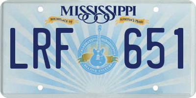 MS license plate LRF651