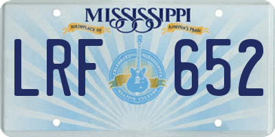 MS license plate LRF652