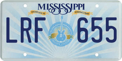MS license plate LRF655