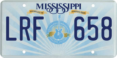 MS license plate LRF658