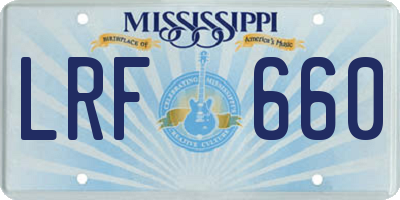 MS license plate LRF660