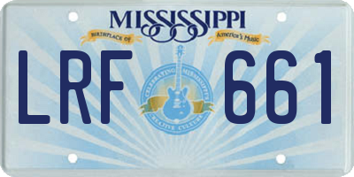 MS license plate LRF661