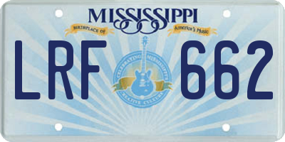 MS license plate LRF662