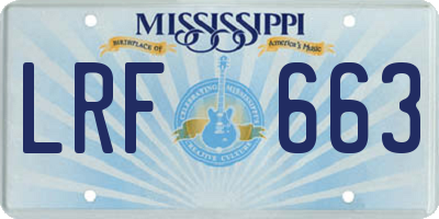 MS license plate LRF663