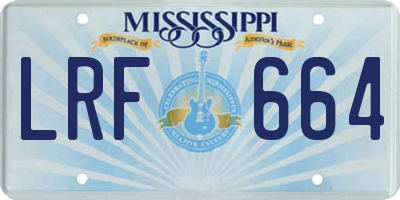 MS license plate LRF664