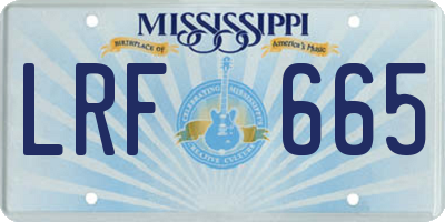MS license plate LRF665