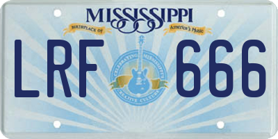 MS license plate LRF666