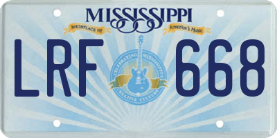 MS license plate LRF668
