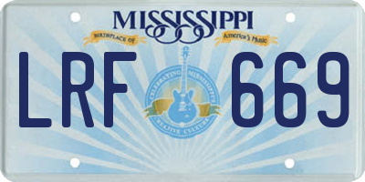 MS license plate LRF669