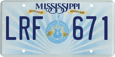 MS license plate LRF671