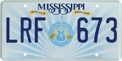 MS license plate LRF673