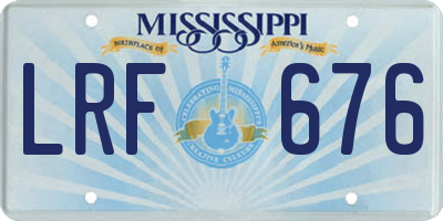 MS license plate LRF676