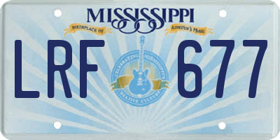 MS license plate LRF677