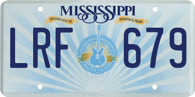 MS license plate LRF679