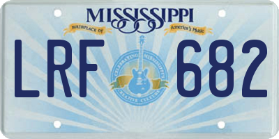 MS license plate LRF682