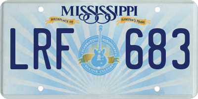 MS license plate LRF683