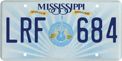 MS license plate LRF684