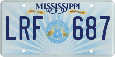 MS license plate LRF687