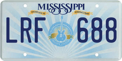 MS license plate LRF688