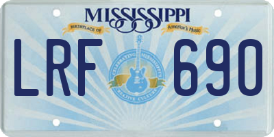 MS license plate LRF690