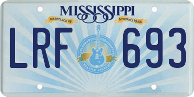 MS license plate LRF693