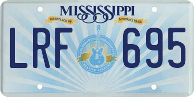 MS license plate LRF695