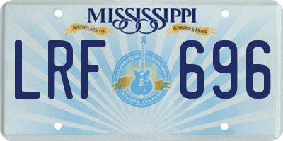MS license plate LRF696