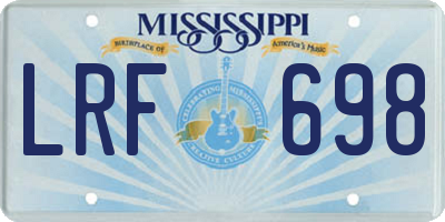 MS license plate LRF698
