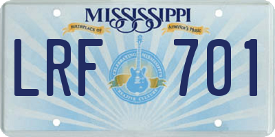 MS license plate LRF701